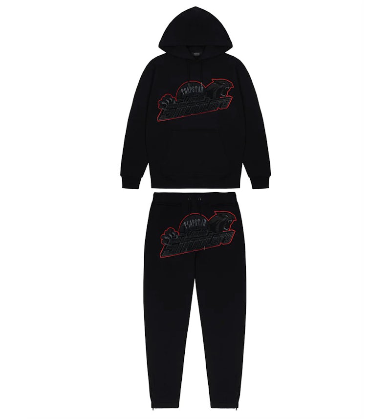 Trapstar Tracksuit Red Trapstar Shooters Hoodie Tracksuit Black