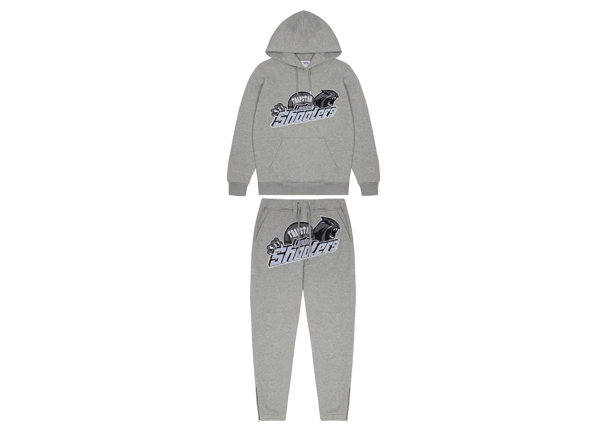 Trapstar Shooters Hoodie Tracksuit Grey/Sky Blue Men's - FW22 - US