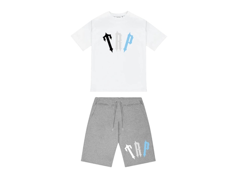 Trapstar Arch Chenille Decoded 2.0 Shorts Set White/Blue