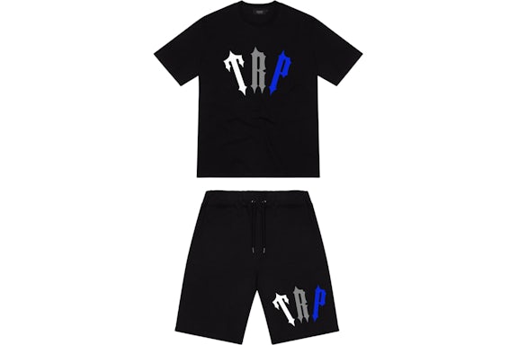 Ensemble short imprimé Trapstar Trp Noir/Bleu