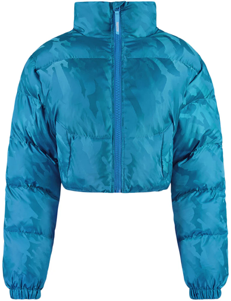 Trapstar Women's Cropped T Jacquard Puffer Jacket Teal - SS23 - TW