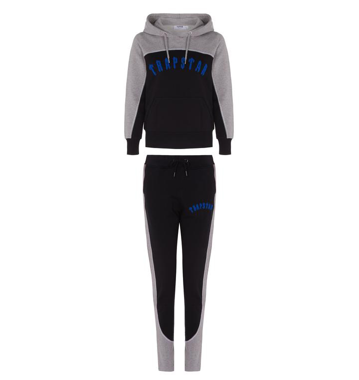 Trapstar Womens Irongate Arch Chenille Hooded Sweatsuit Black Blue ...