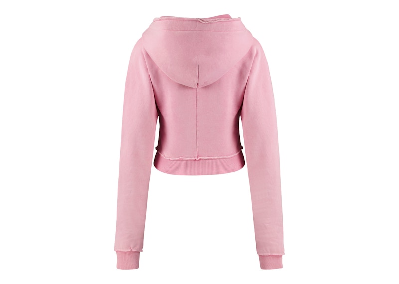 Trapstar Women's Irongate Cropped Batwing Zip Hoodie Washed Pink