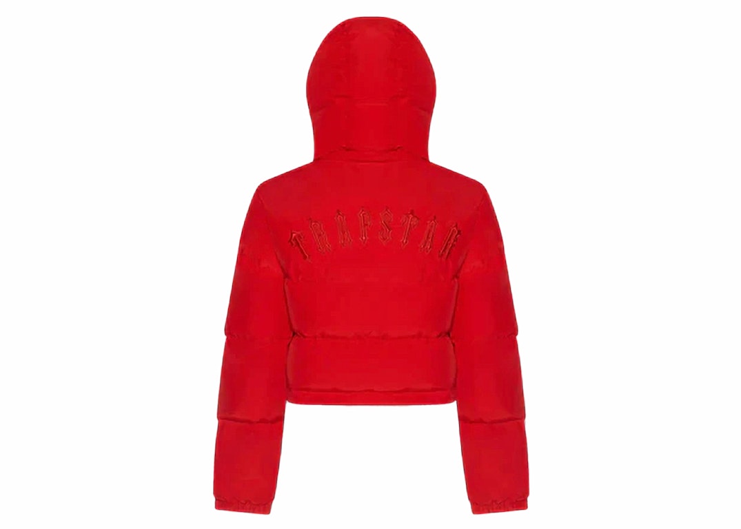Pre-owned Trapstar Women's Irongate Detachable Hooded Puffer Jacket Infrared Red