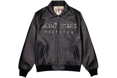 Giacca in pelle Trapstar x Avirex Nero Uomo FW24 IT