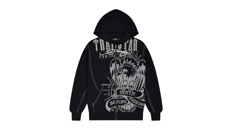Trapstar x Ed Hardy Dbd Hoodie Black Men's - FW25 - GB