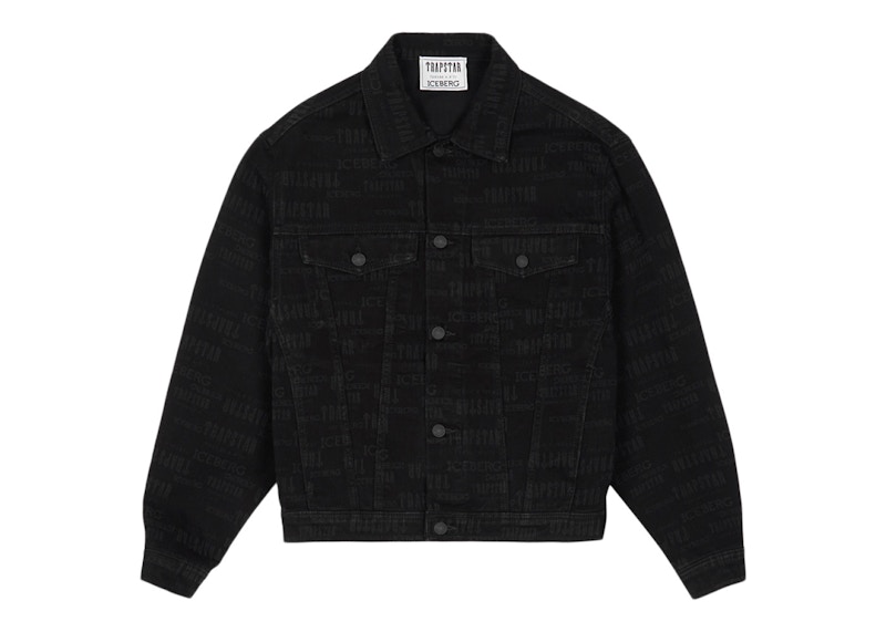 Trapstar x Iceberg AOP Denim Jacket Black