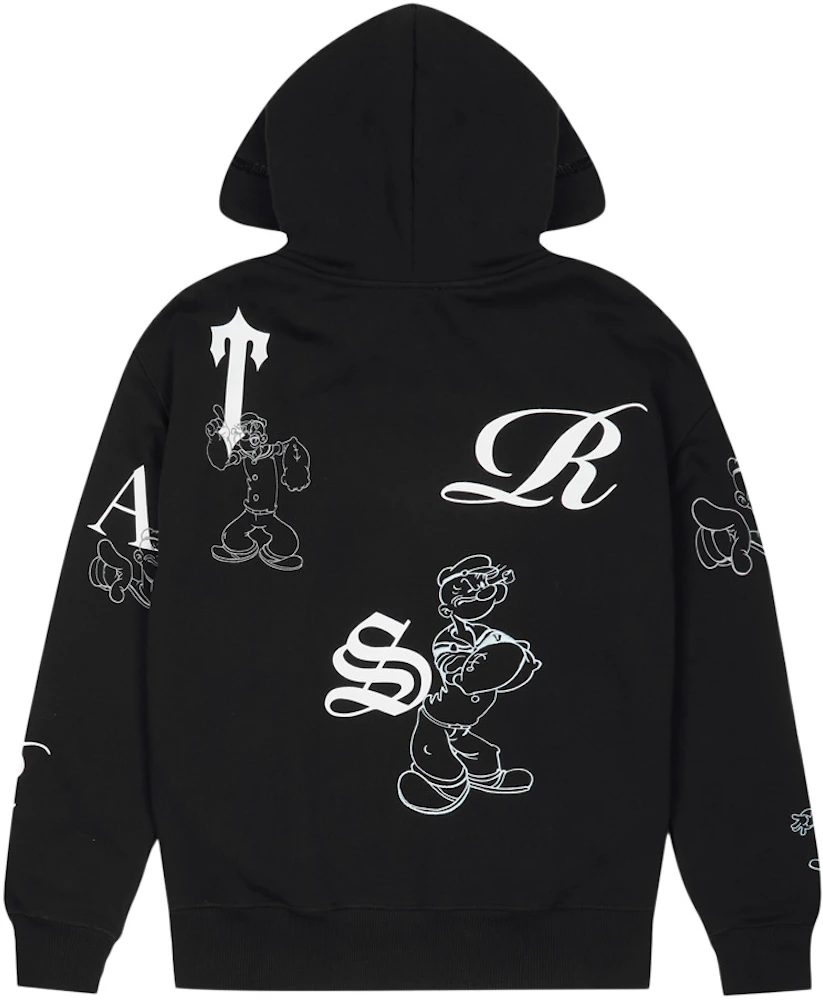Trapstar x Iceberg Embroidered And Printed Popeye Hoodie Black Men's ...