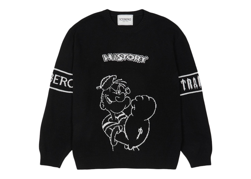 Trapstar x Iceberg Knitted Popeye Sweater Black Men's - SS23 - US