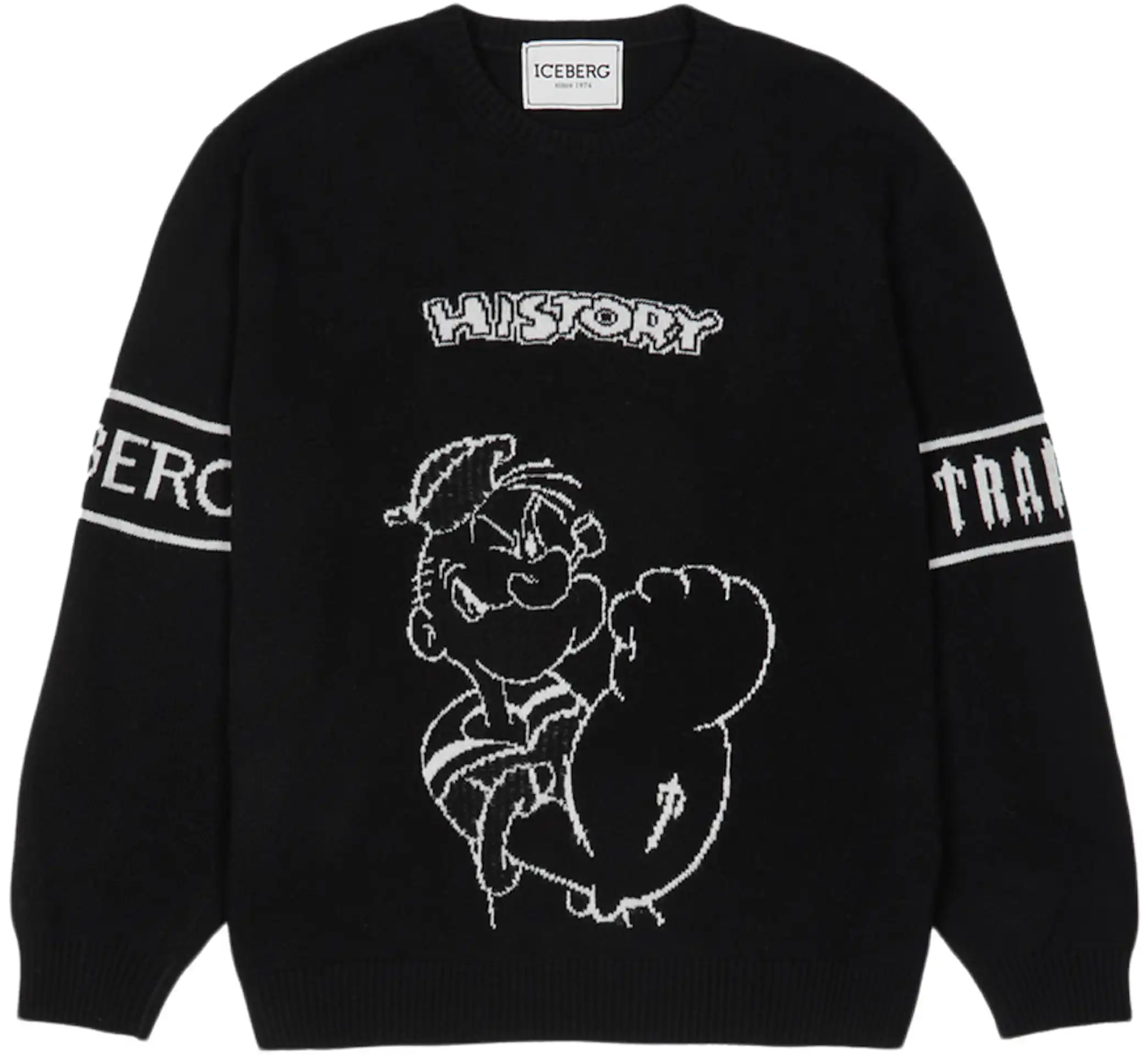 Trapstar x Iceberg Knitted Popeye Sweater Black - SS23 - FR