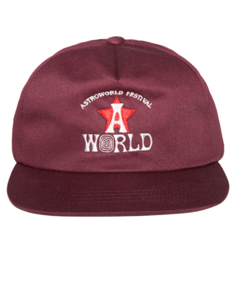 Pre-owned Travis Scott Astro Hat In Burgundy
