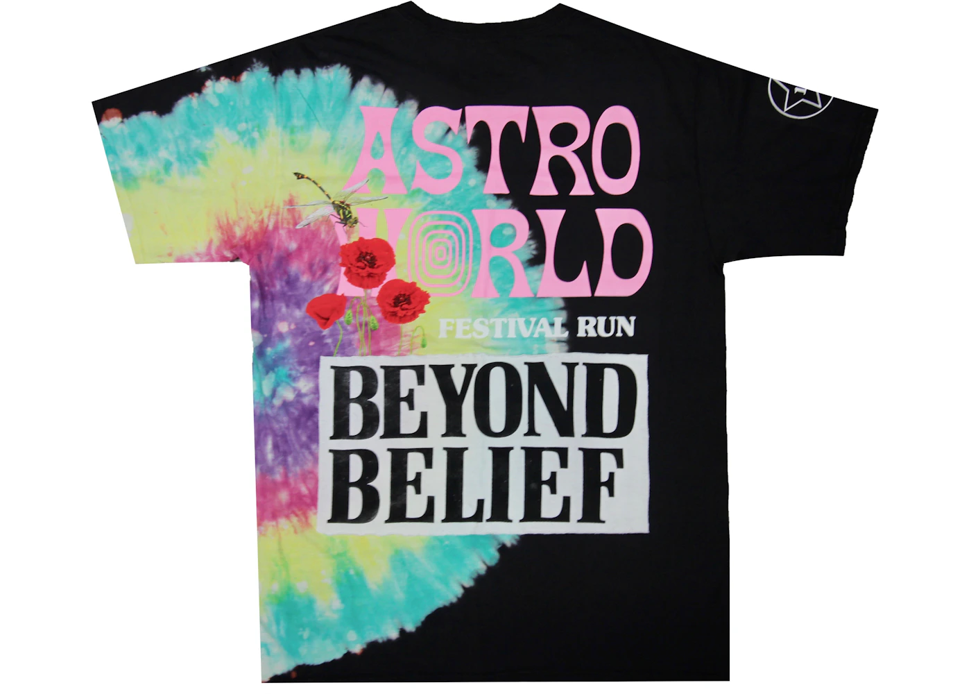 Travis Scott Astroworld Festival Run Tie Dye Tee Black Men s