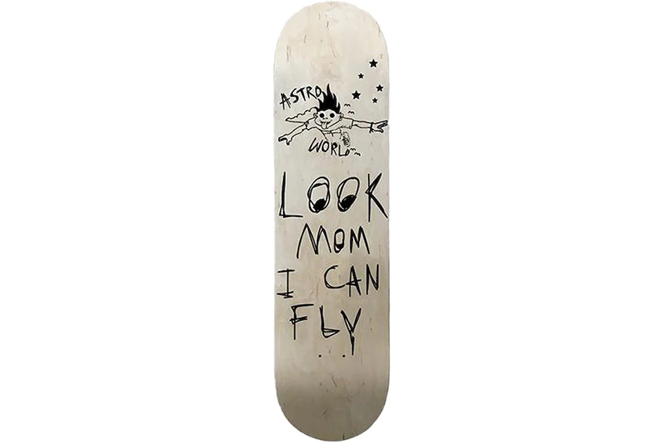Travis Scott Astroworld Look Mom I Can Fly Skateboard Deck Tan