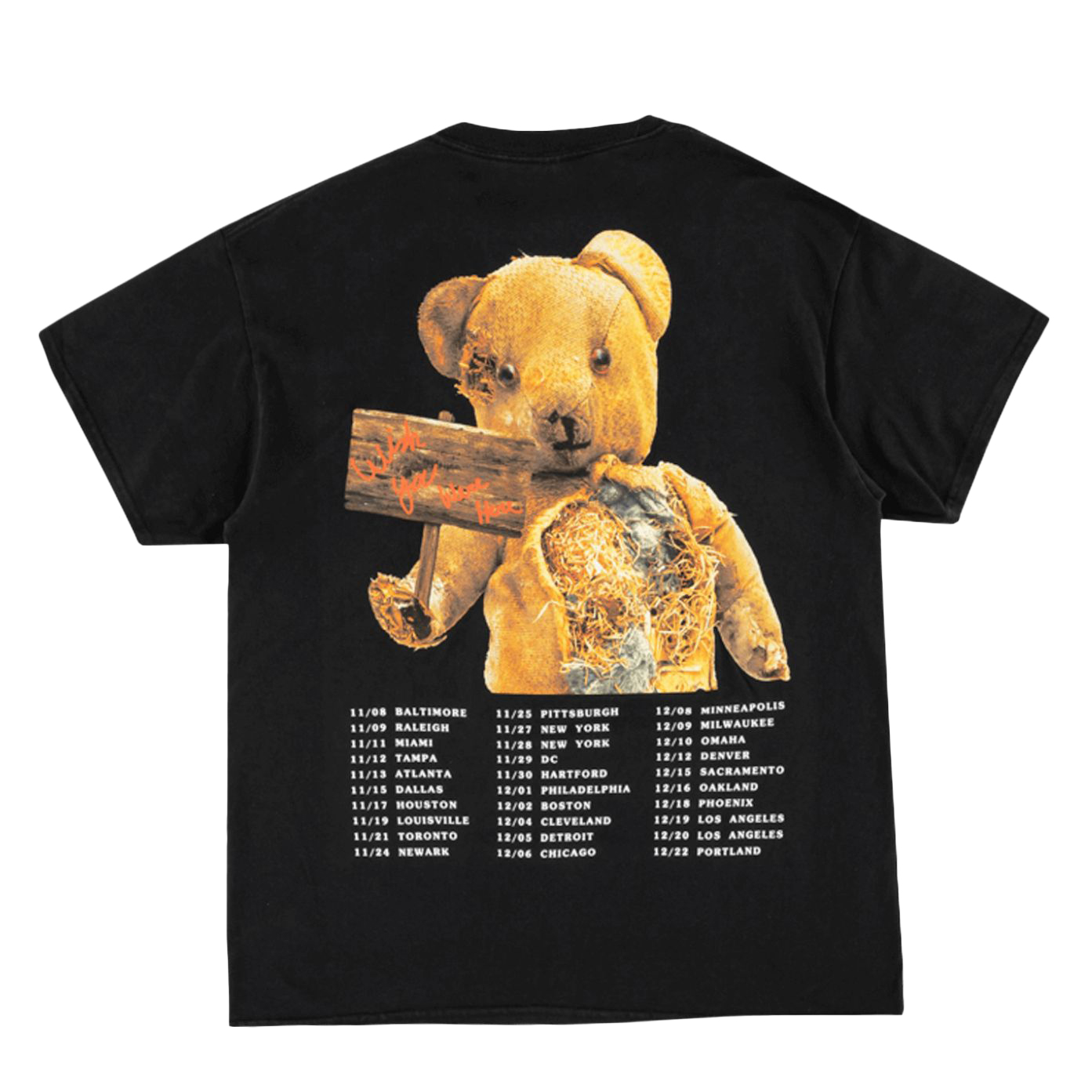 Travis Scott Astroworld Teddy Bear T-Shirt Black