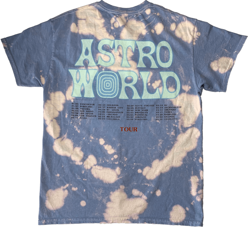 travis scott blue tie dye shirt