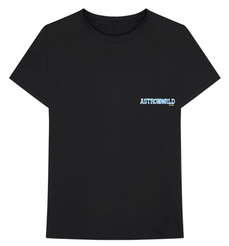 Pre-owned Travis Scott Men's Astroworld Tour Launch T-shirt In Black