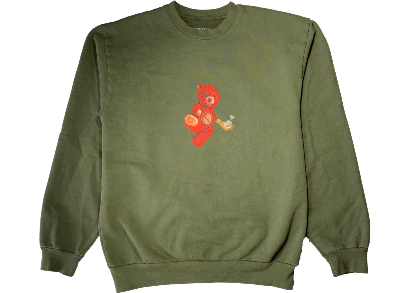 Travis Scott Astroworld Tour Skipping Bear Crewneck Olive Men s