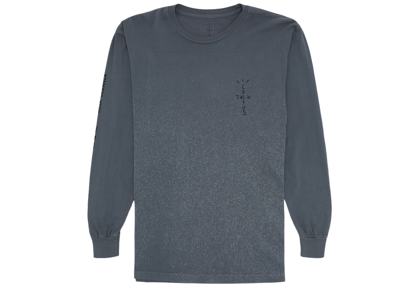 Travis Scott Back Bling L/S Tee Washed Grey Men's - SS20 - US