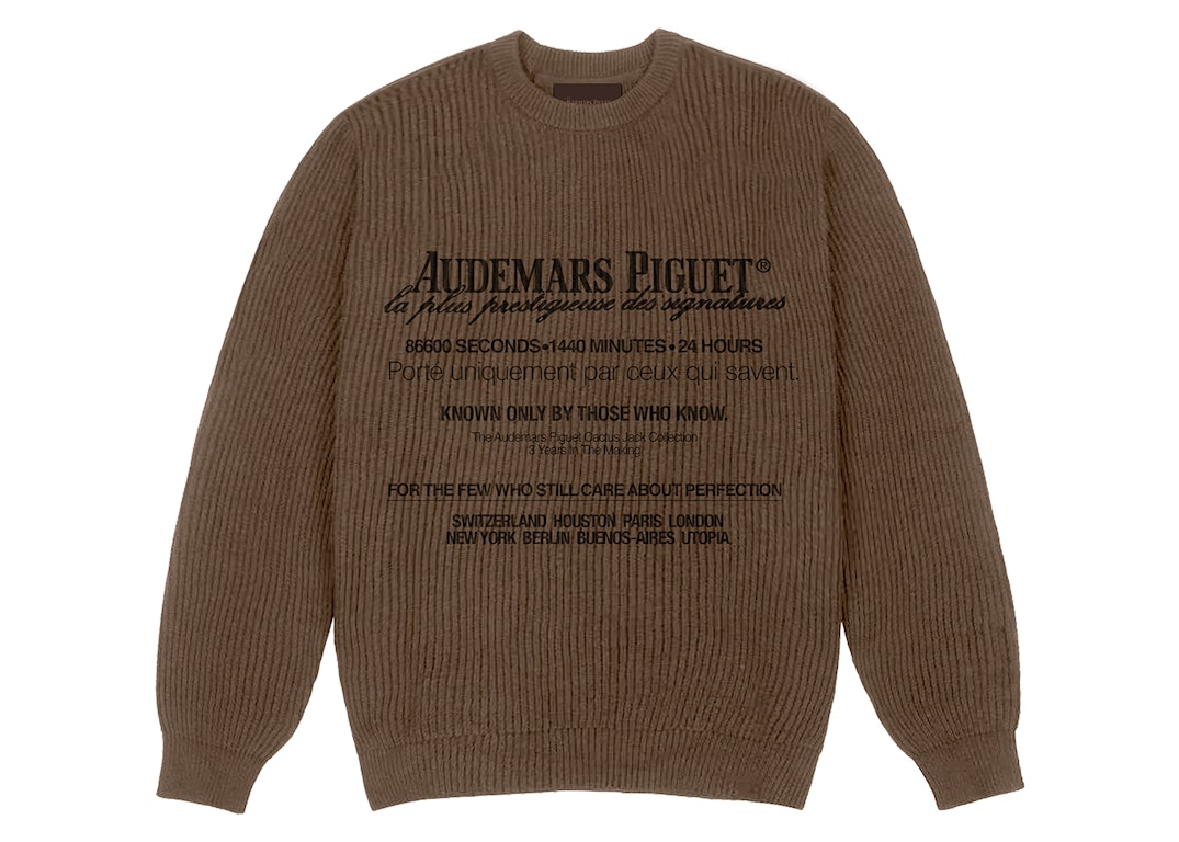 Pre-owned Travis Scott Cj X Audemars Piguet Knitted Sweater Brown