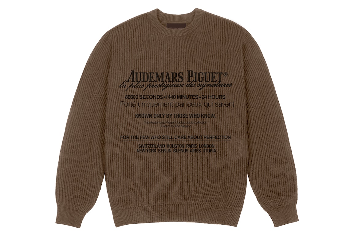 Pre-owned Travis Scott Cj X Audemars Piguet Knitted Sweater Brown