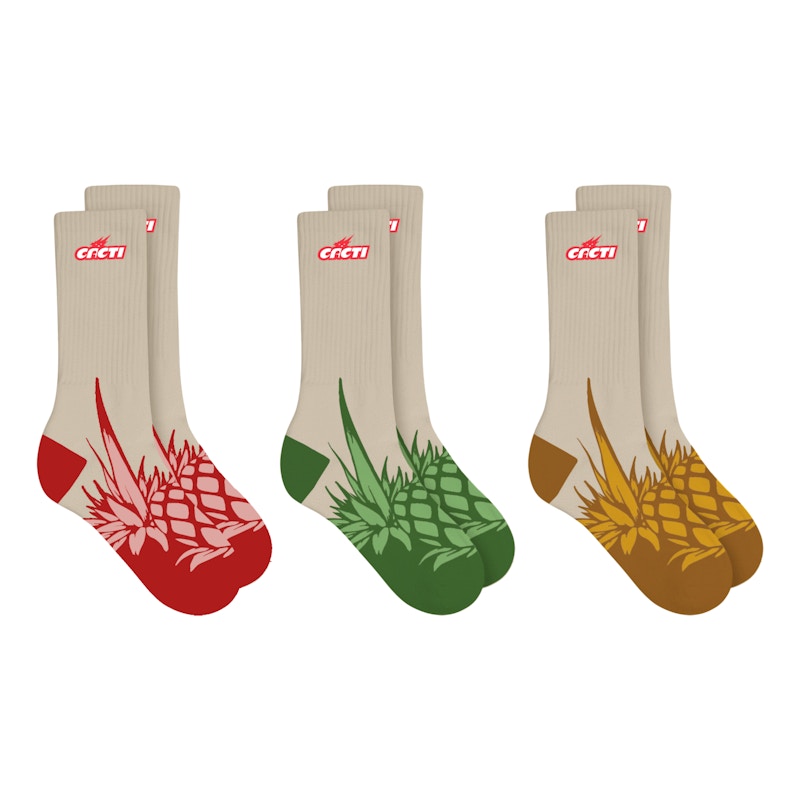 Pre-owned Travis Scott Cacti Agave Socks (pack Of 3)