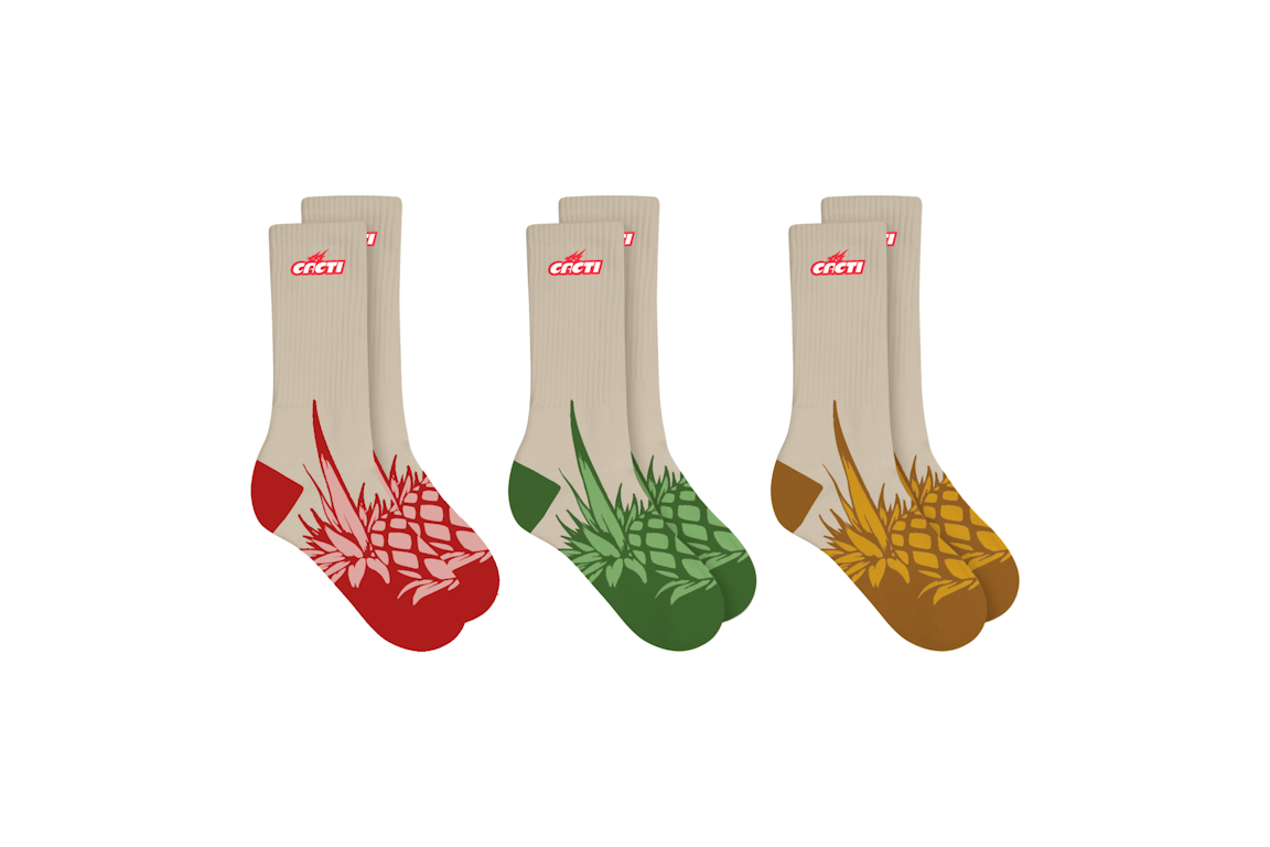 Pre-owned Travis Scott Cacti Agave Socks (pack Of 3) Multi