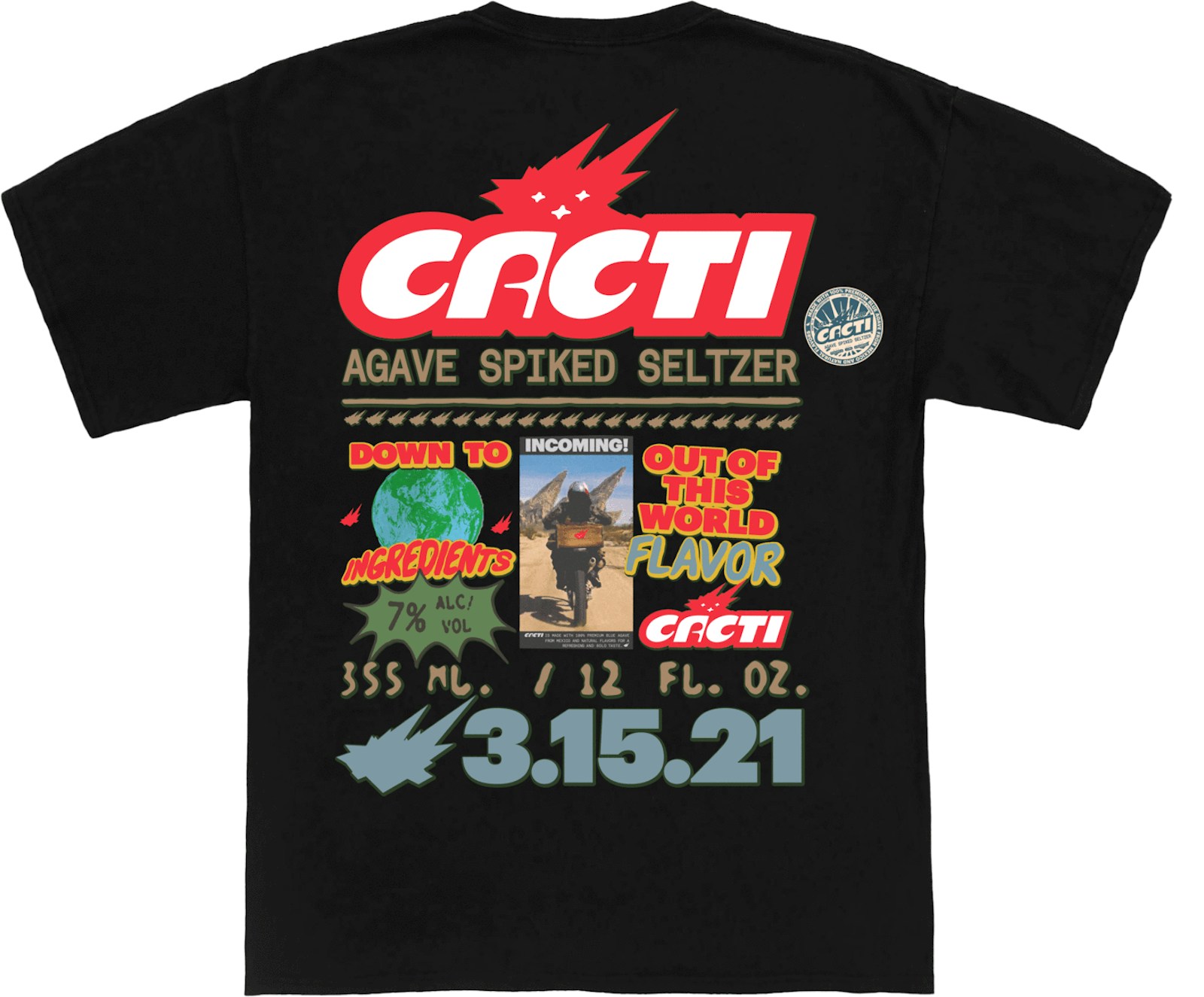 Travis Scott Cacti Down To Earth Tee 1 Tee Black - SS21