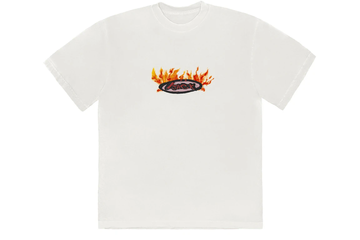 Travis Scott Cactus Jack Flame T-shirt Cream