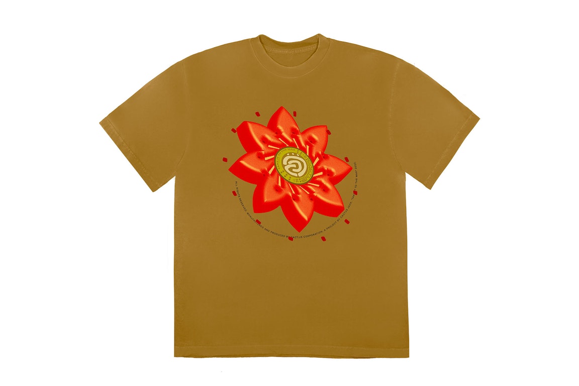 Pre-owned Travis Scott Cactus Jack Flower T-shirt Gold
