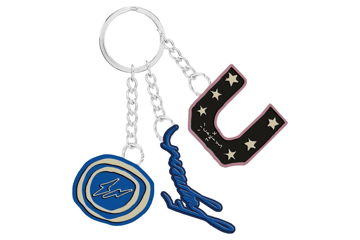 Pre-owned Travis Scott Cactus Jack For Fragment 3 Charm Keychain Multi