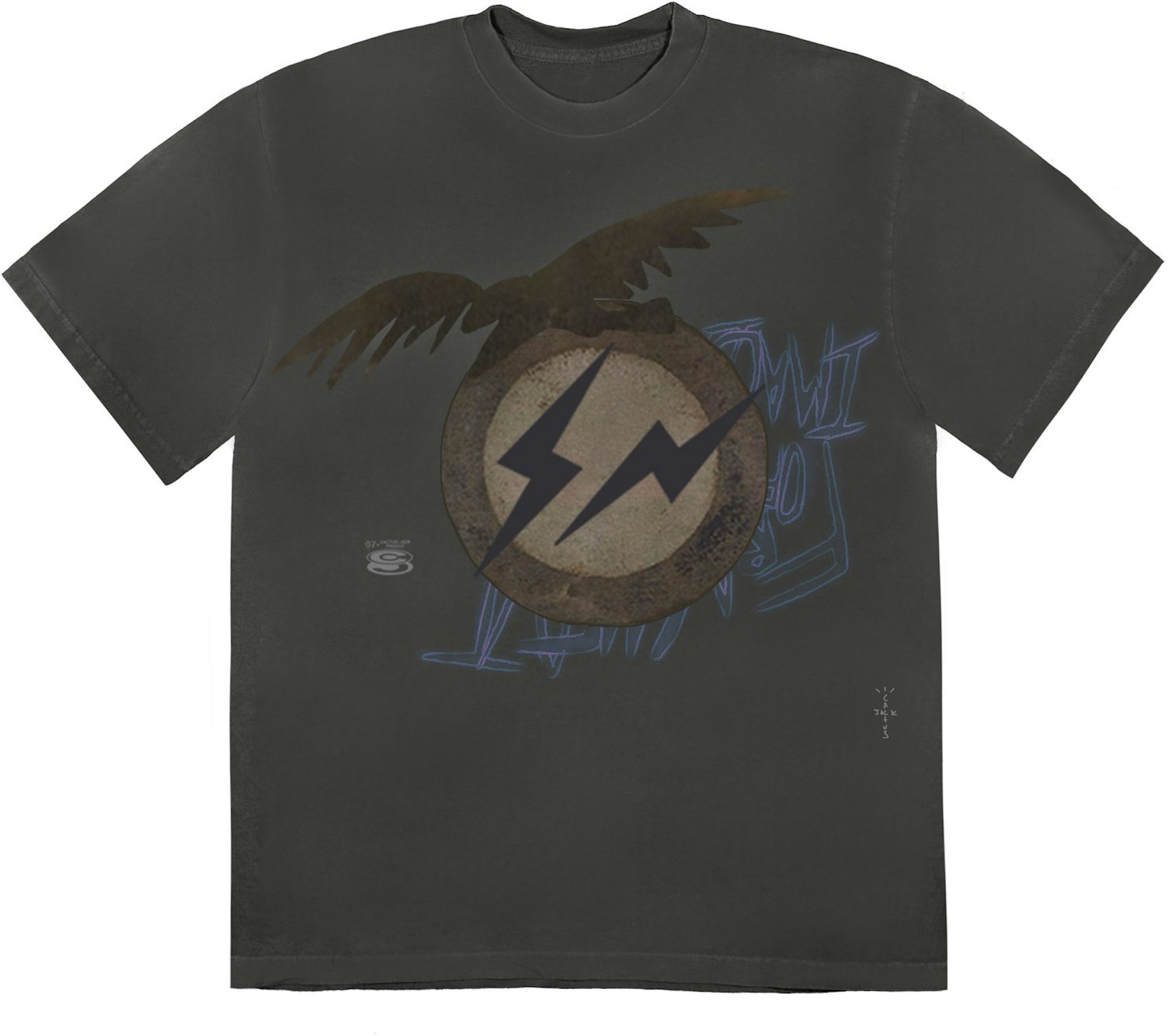 Travis Scott Cactus Jack For Fragment Create T-shirt Washed Black - SS21