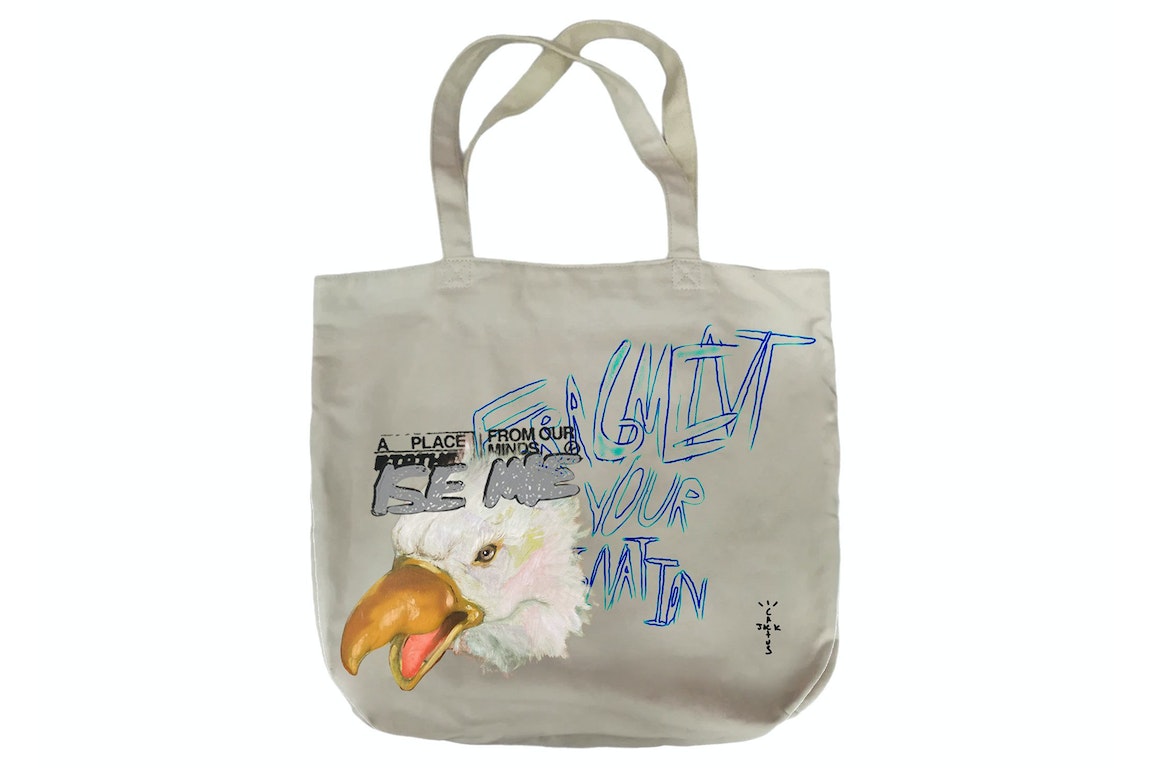 Pre-owned Travis Scott Cactus Jack For Fragment Flames Tote Cream
