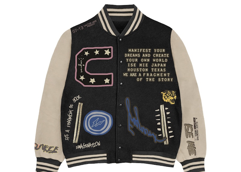 Travis Scott Cactus Jack For Fragment Manifest Letterman Jacket