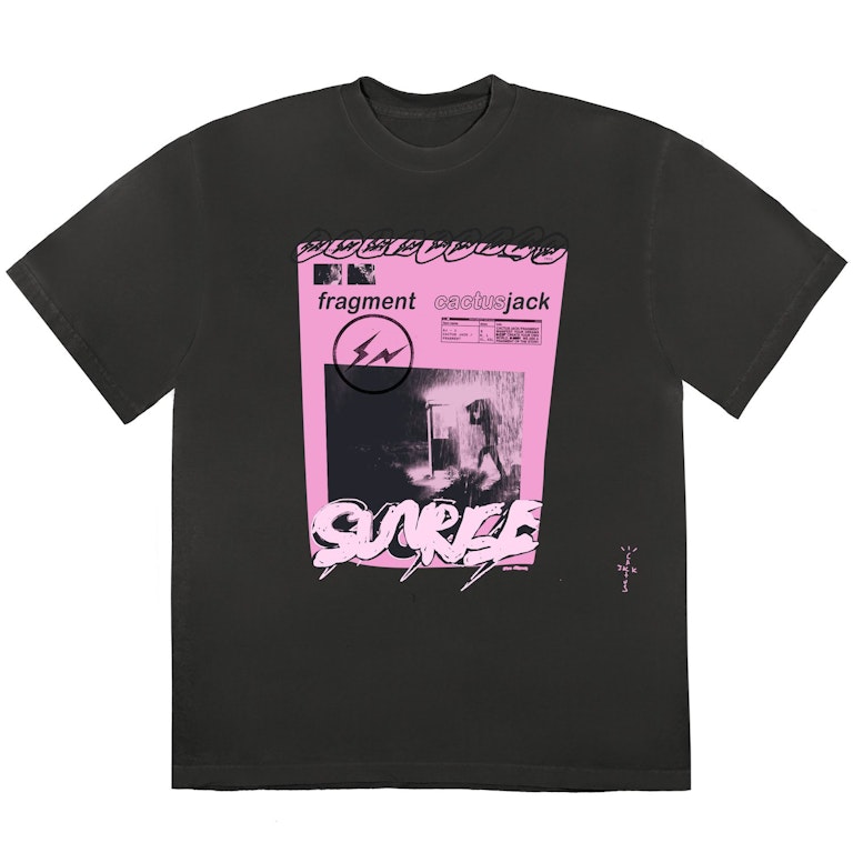 Pre-owned Travis Scott Cactus Jack For Fragment Pink Sunrise T-shirt Washed Black