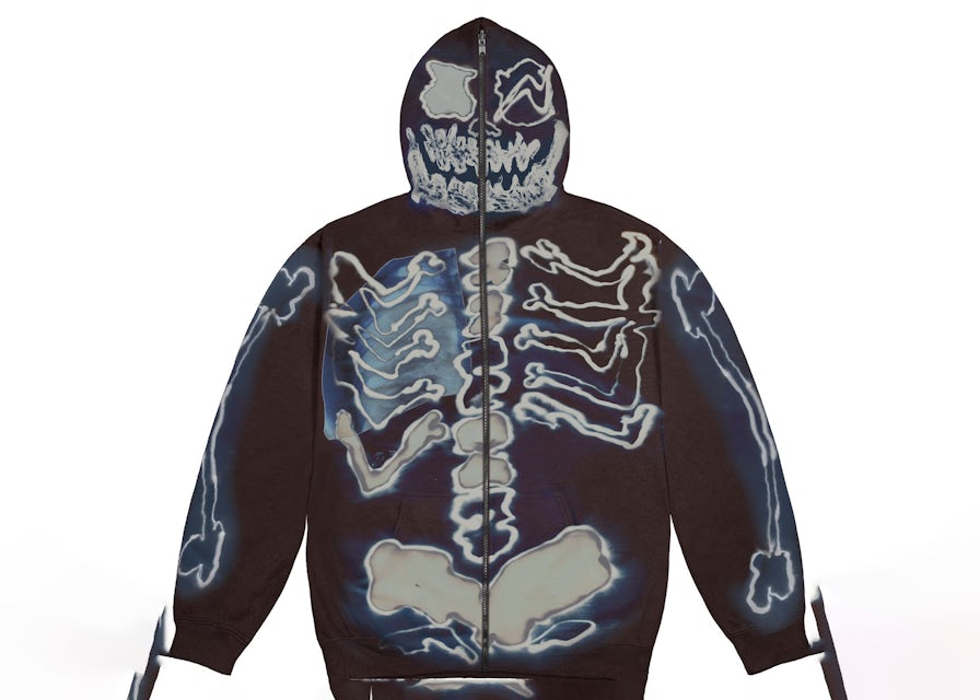 Full-Zip Skeleton Graphic Hoodie