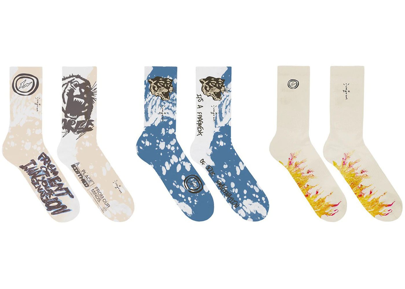 Travis Scott Cactus Jack For Fragment Socks (3 Pack) Multi - SS21 - US