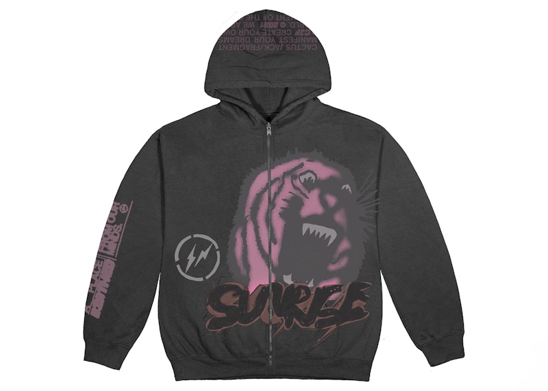 Travis Scott Cactus Jack For Fragment Sunrise Zip Up Hoodie Black ...