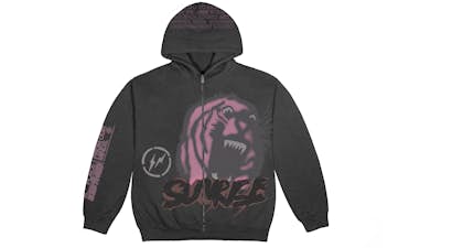 Travis Scott Cactus Jack For Mastermind Skull Zip Up Hoodie Washed Red ...