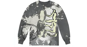 Camiseta de manga larga Travis Scott Cactus Jack + Kaws For Fragment en tonos grises