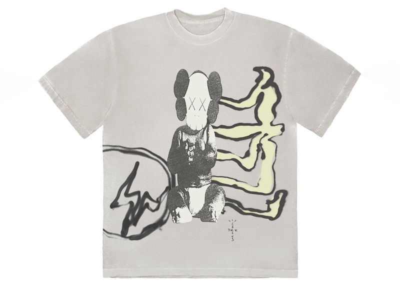 Travis Scott Cactus Jack + Kaws For Fragment Tee Aged Yellow Men's