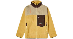 Travis Scott Cactus Trails Tri-Color Full-Zip Sherpa Jacket Gold/Natural/Brown