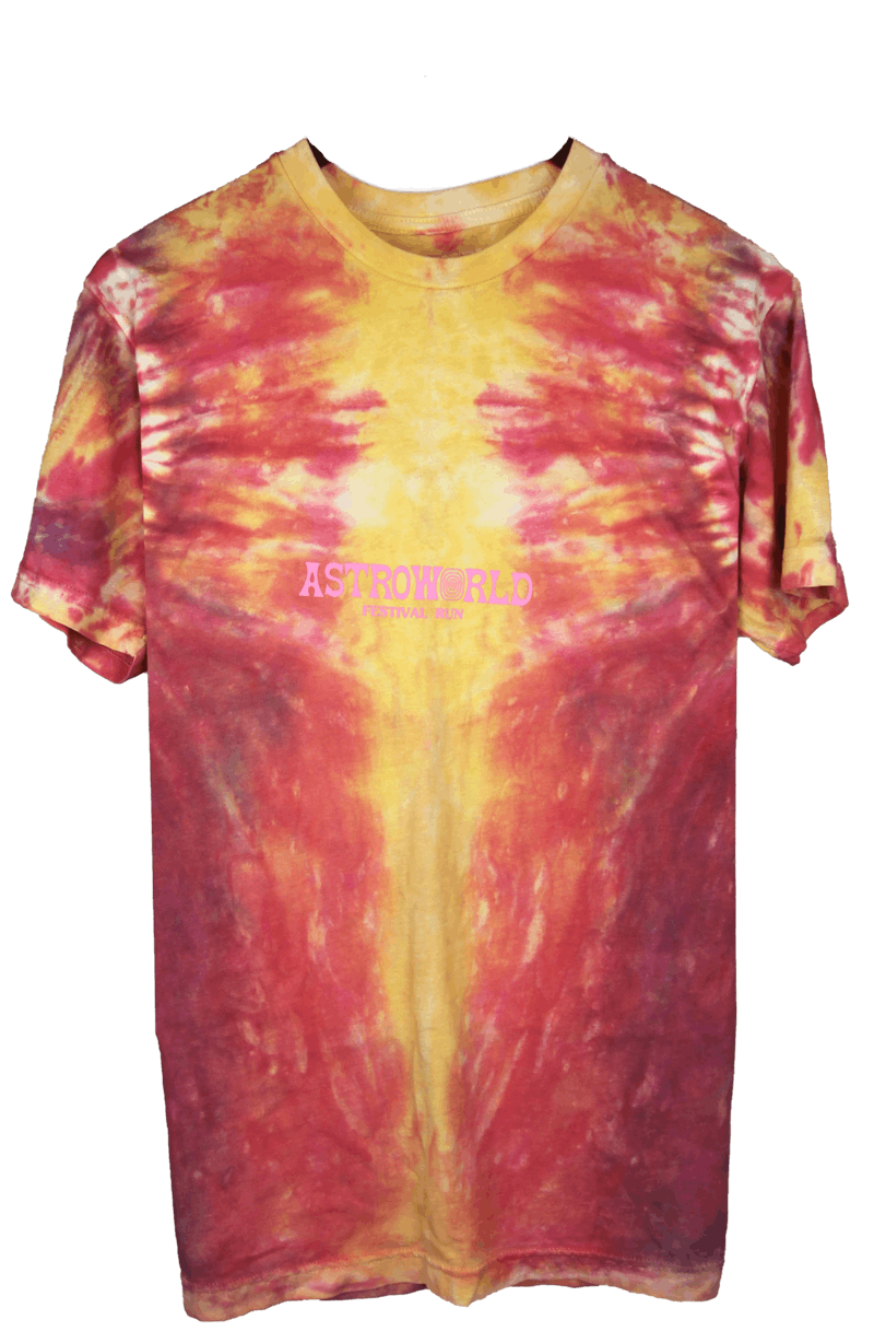 Pre-owned Travis Scott Men's  Festival Run Firefly Festival Tee Shirt In Tie Dye