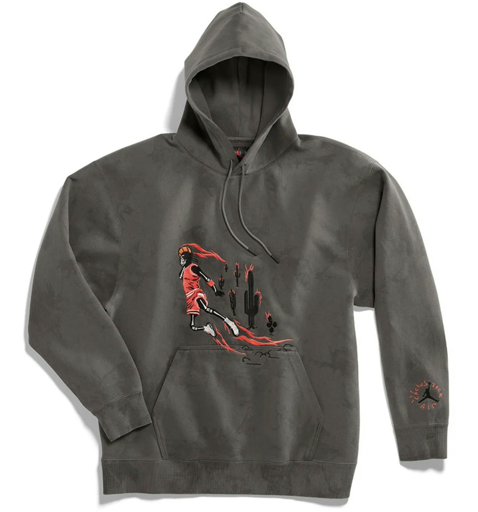 Travis Scott Jordan Washed Suede Hoodie Grey