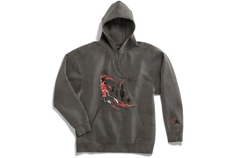 Travis Scott Jordan Washed Suede Hoodie Grey Men s FW19 US