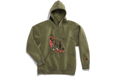 Olive green jordan hoodie discount
