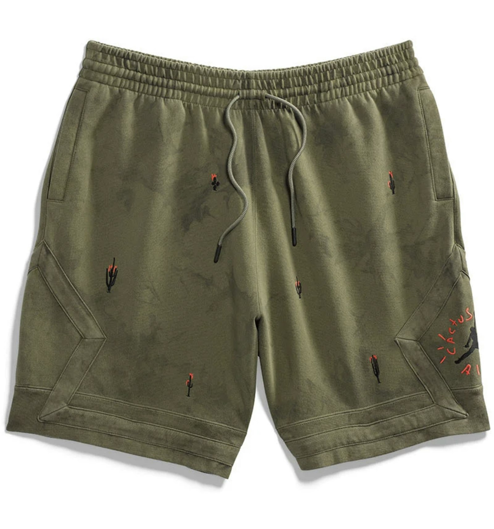 Travis Scott Jordan Washed Suede Shorts Olive