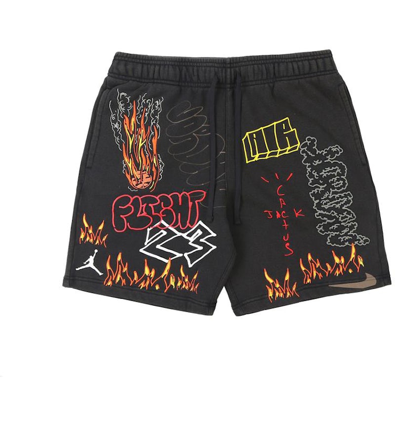 Travis Scott MJ Fleece Short Black Men's - SS19 - US Travis Scott MJ Fleece Short Black Men's - SS19 - US
