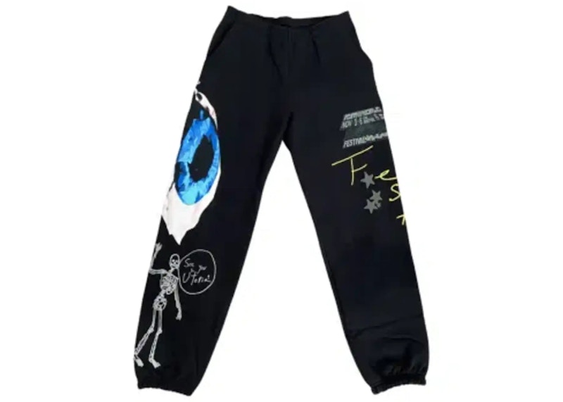 Travis Scott Official Astrofest 2021 Pants Black Men's - FW21 - US