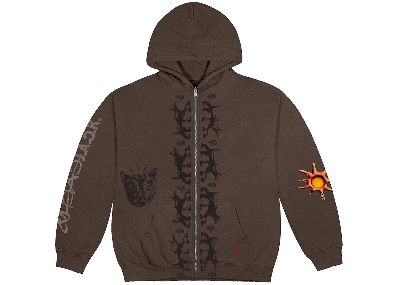 Travis Scott Reverse Dog Zip Up Hoodie Brown Men's SS22 US