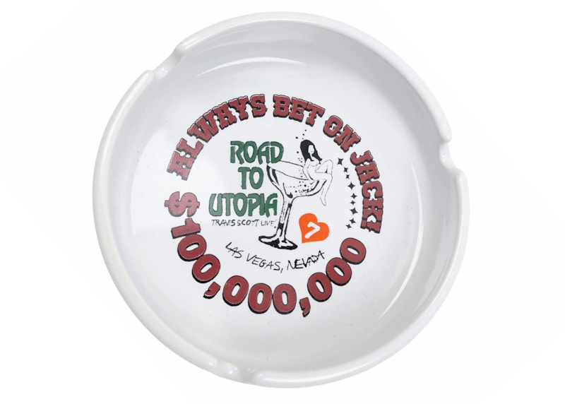 Pre-owned Travis Scott Road To Utopia Las Vegas Ashtray In White